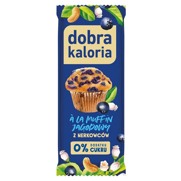 Baton z nerkowców à la muffin jagodowy 35 g - Dobra Kaloria
