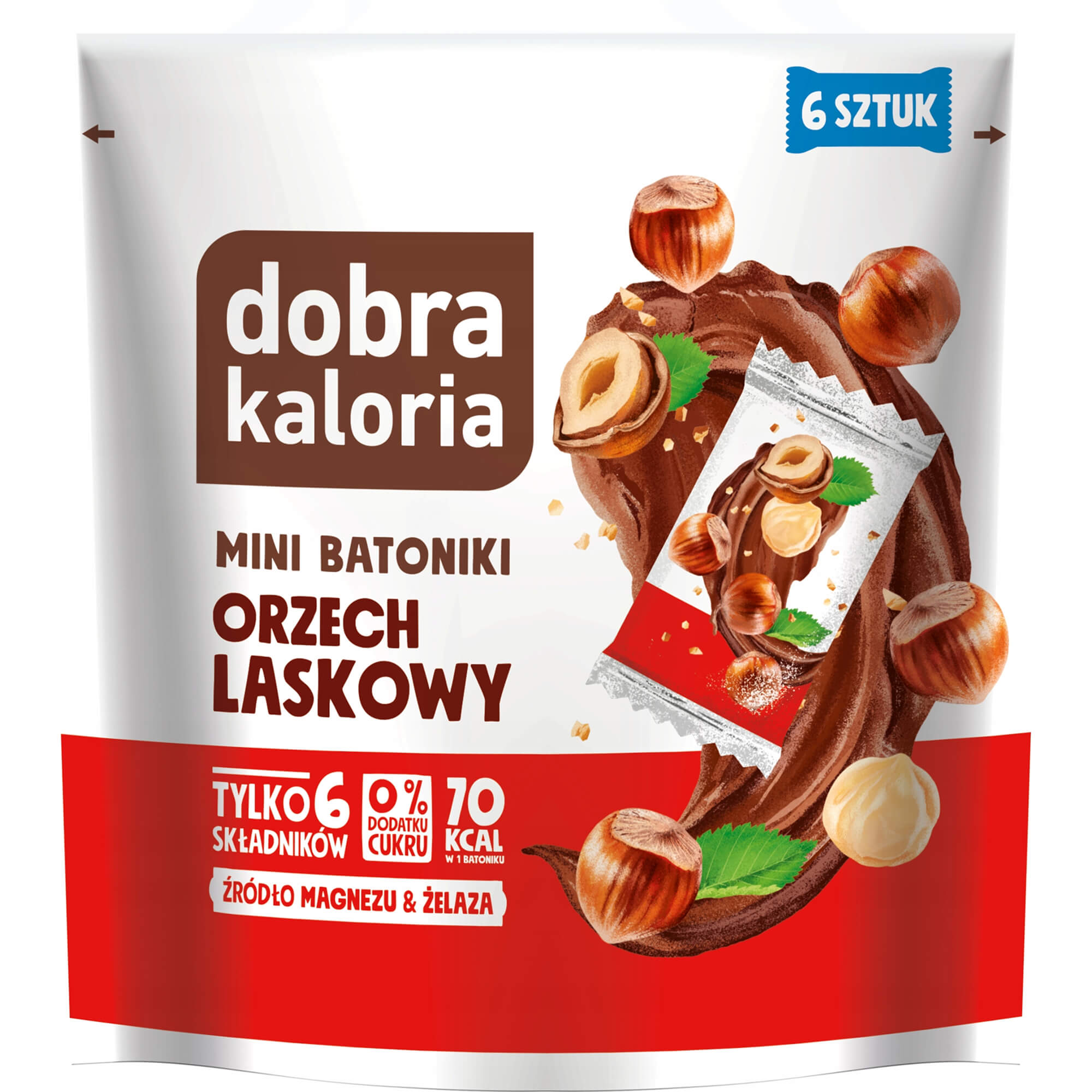 Mini batoniki daktylowe orzech laskowy (6 × 18 g) 108 g - Dobra Kaloria