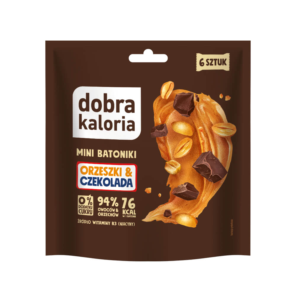 Batoniki daktylowe orzeszki i czekolada (6 × 18 g) 108 g - Dobra Kaloria