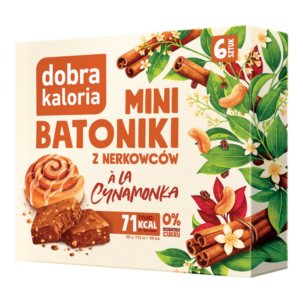 Mini batoniki z nerkowców à la cynamonka (6 × 17 g) 102 g - Dobra Kaloria