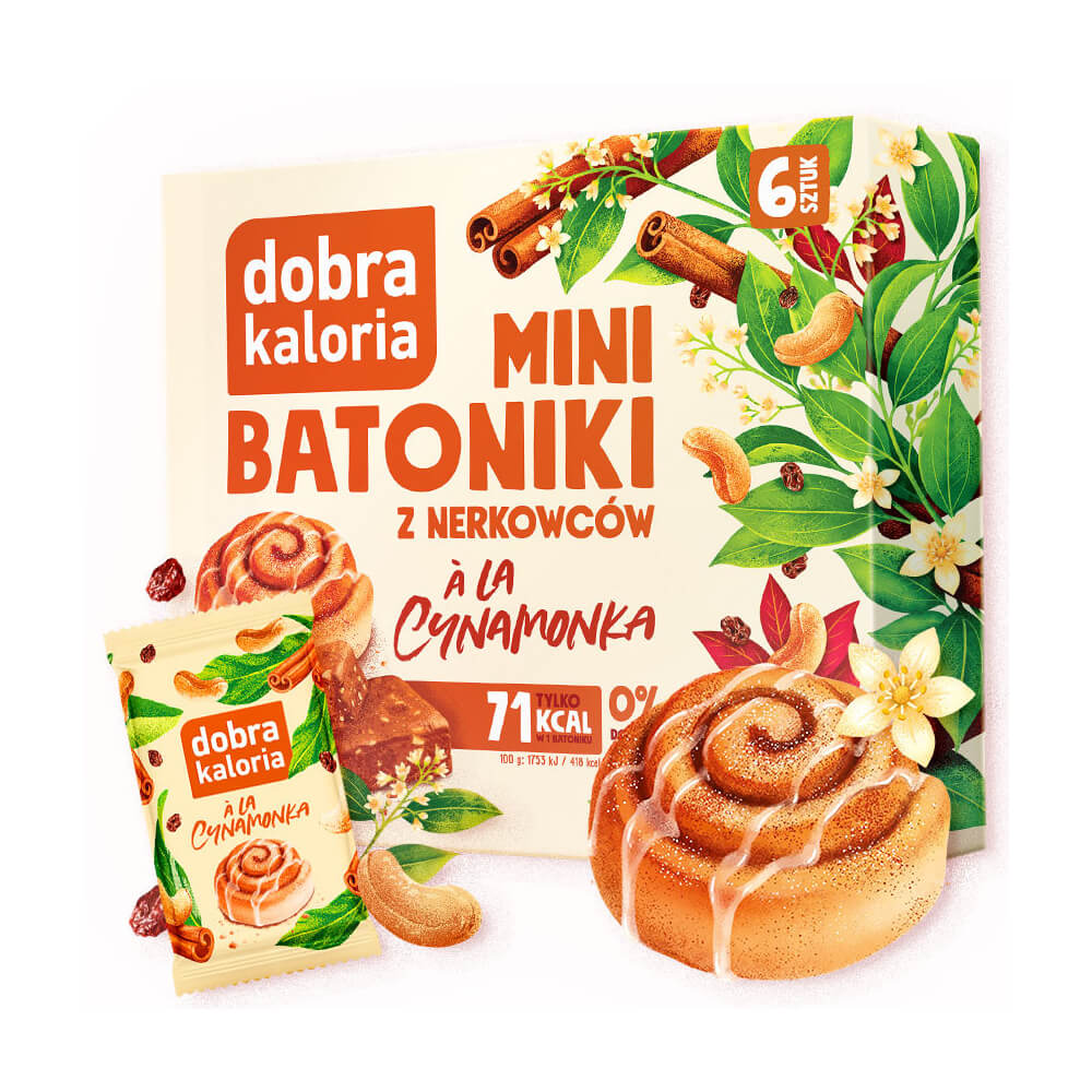 Batoniki z nerkowców à la cynamonka (6 × 17 g) 102 g - Dobra Kaloria