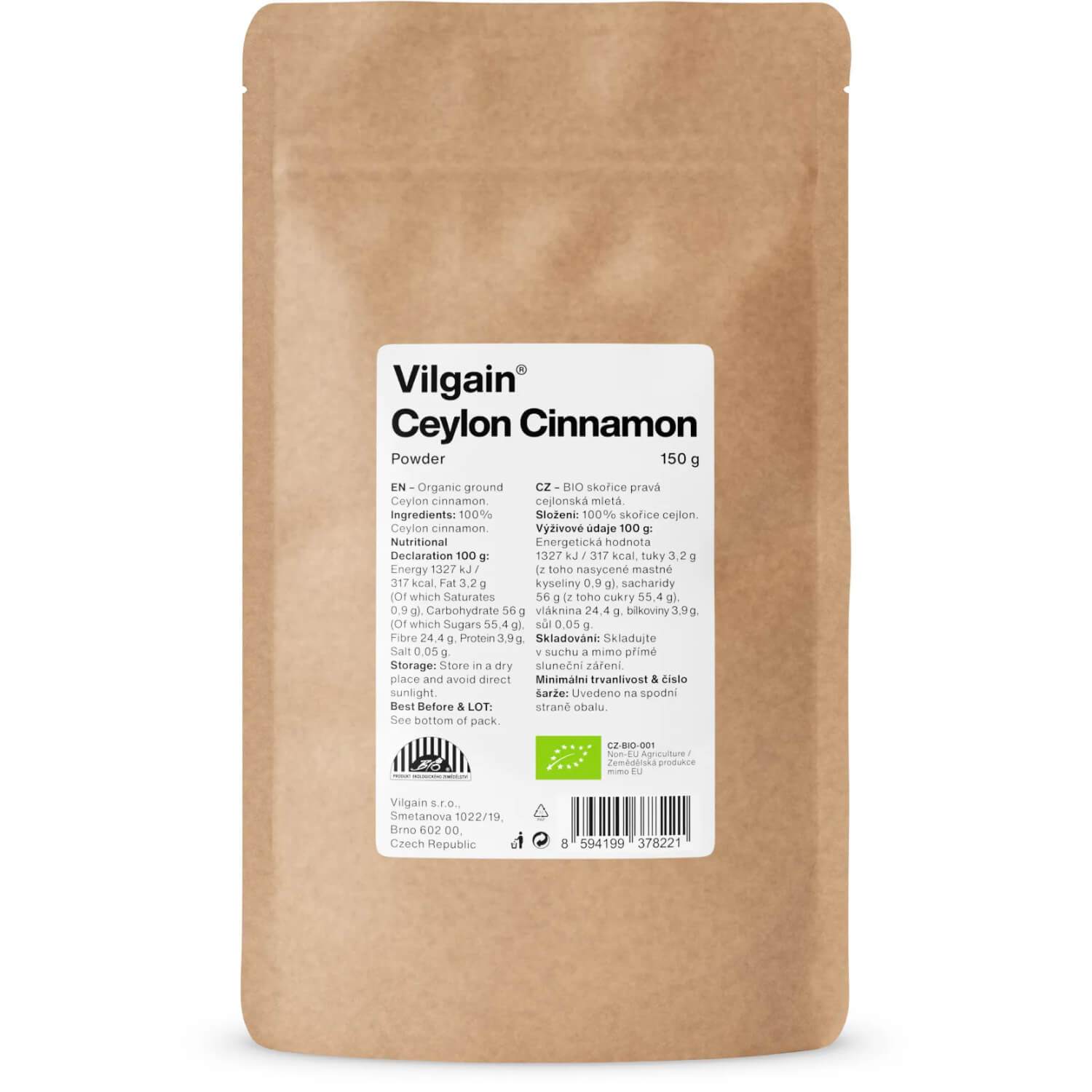 Cynamon cejloński mielony BIO 150 g - Vilgain