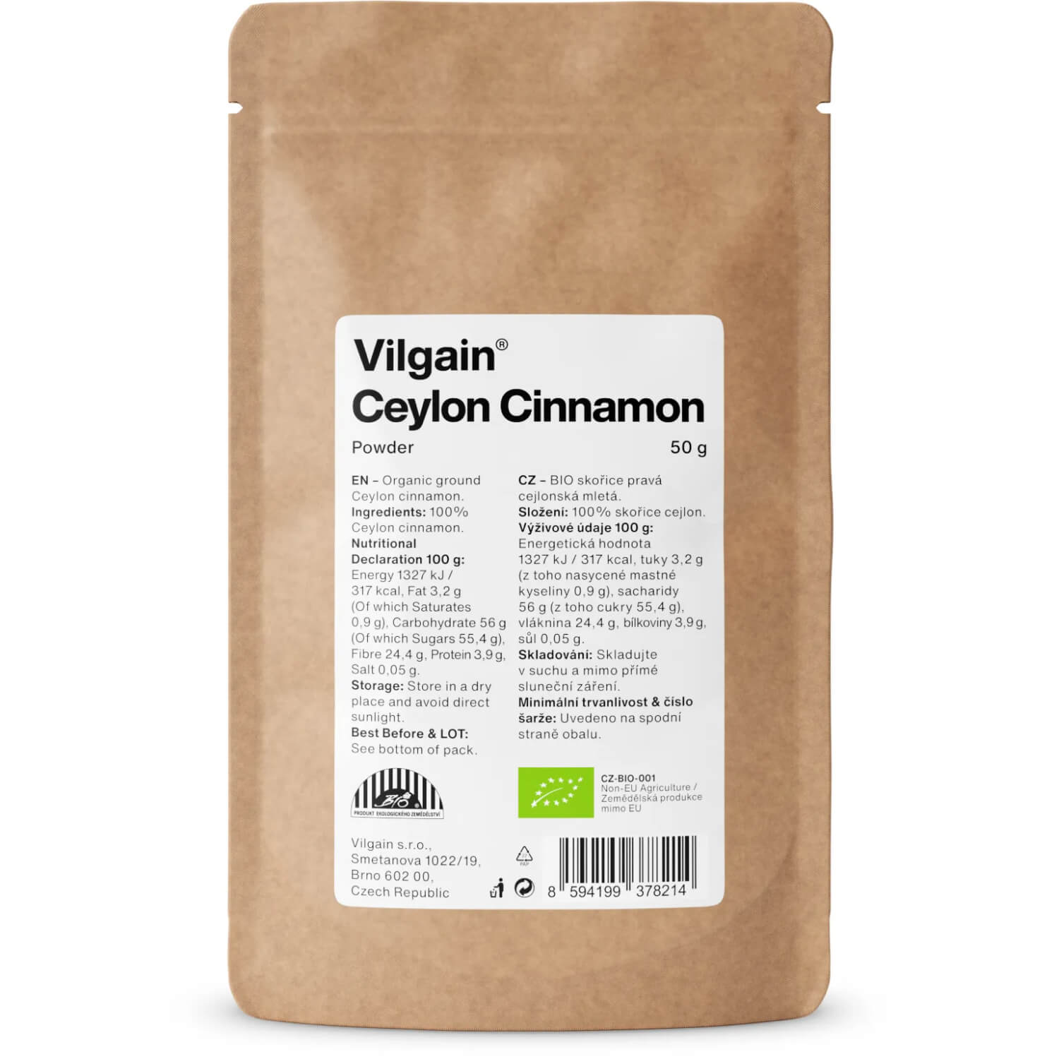 Cynamon cejloński mielony BIO 50 g - Vilgain