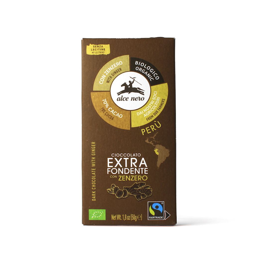 Czekolada gorzka z imbirem Fair Trade BIO 50 g - Alce Nero