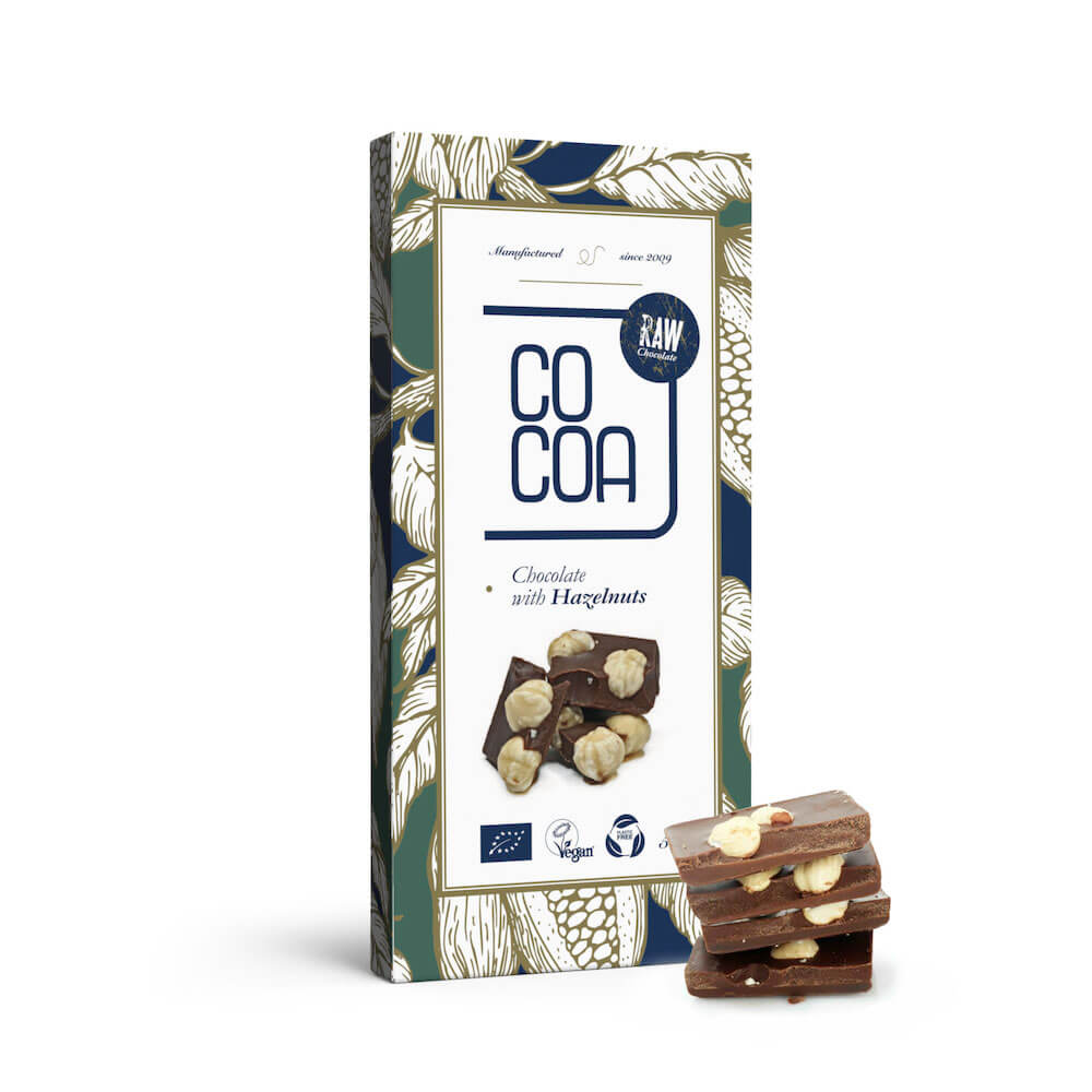 Czekolada surowa z orzechami laskowymi BIO 50 g - Cocoa