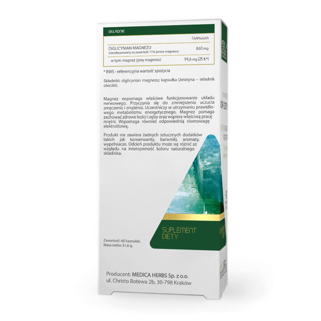 Diglicynian magnezu 860 mg 60 kapsułek - Medica Herbs