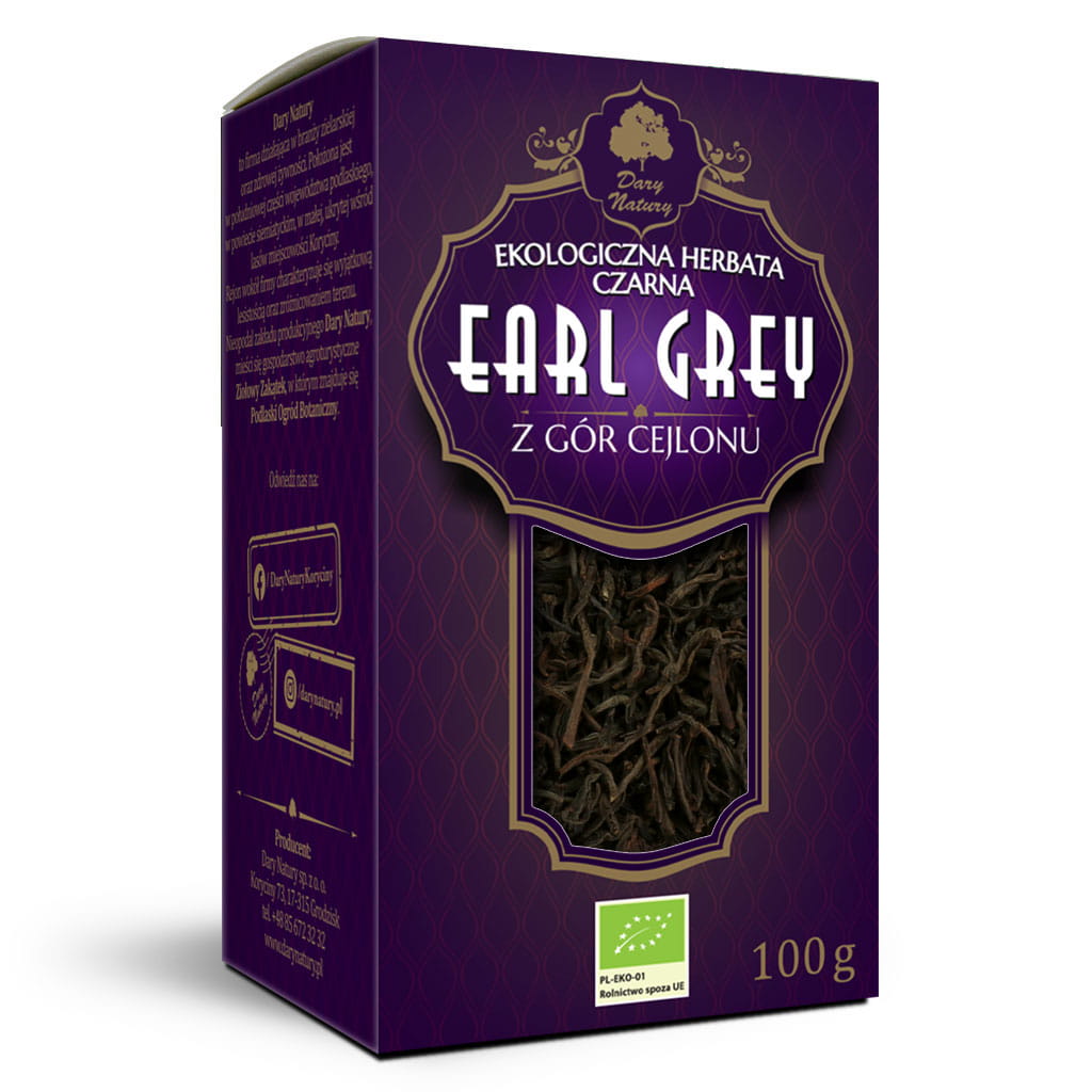 Herbata czarna Earl Grey cejlońska liściasta BIO 100 g - Dary Natury