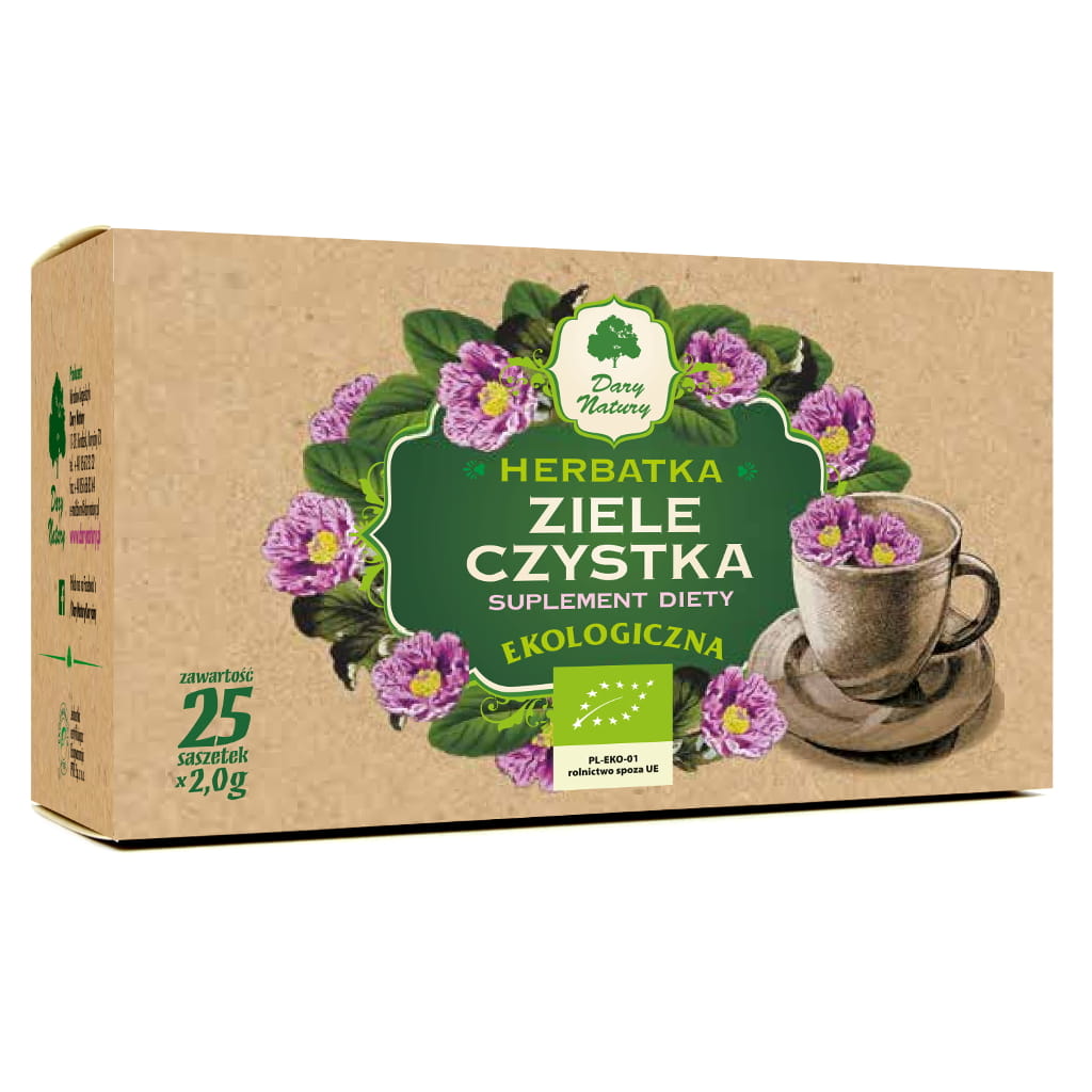 Herbata Czystek ziele BIO (25 × 2 g) 50 g - Dary Natury