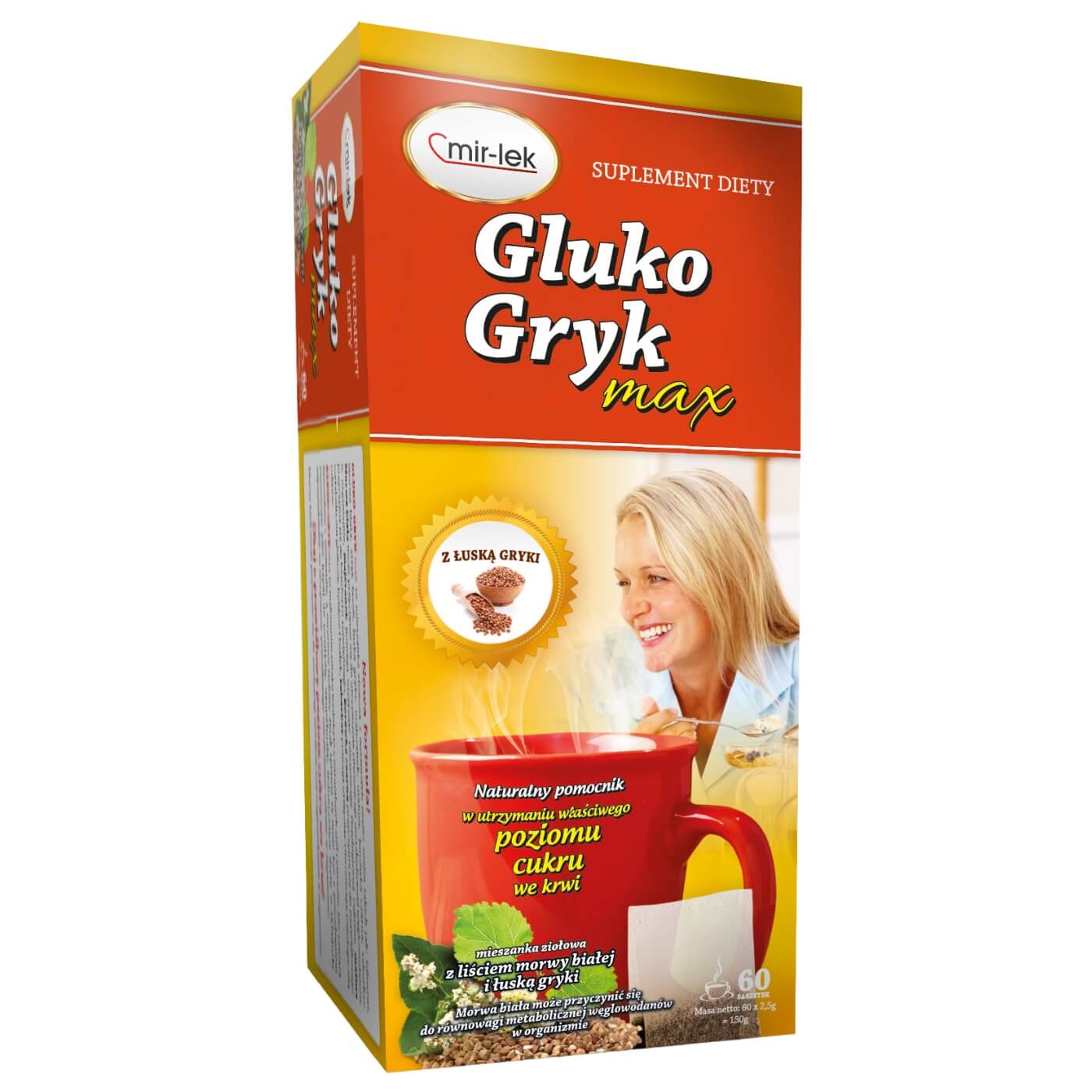 Herbata Gluko Gryk max (60 × 2,5 g) 150 g - Mir-lek