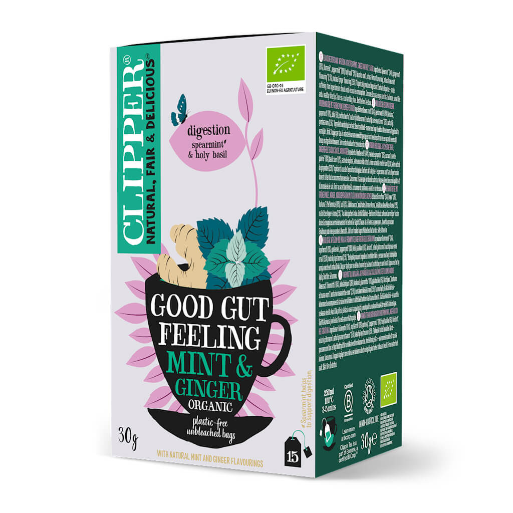Herbatka imbirowo-miętowa (Good Gut Feeling) BIO (15 × 2 g) 30 g - Clipper