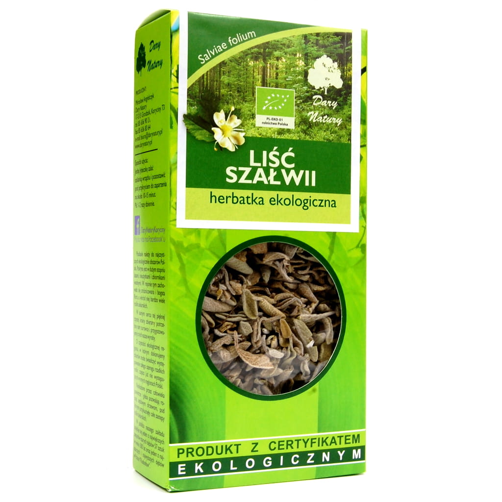 Herbata Liść Szałwii BIO 25 g - Dary Natury