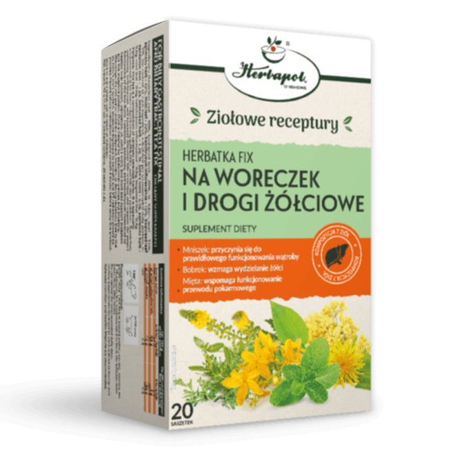 Herbata Na Woreczek i Drogi Żółciowe fix (20 × 2 g) 40 g - Herbapol Kraków