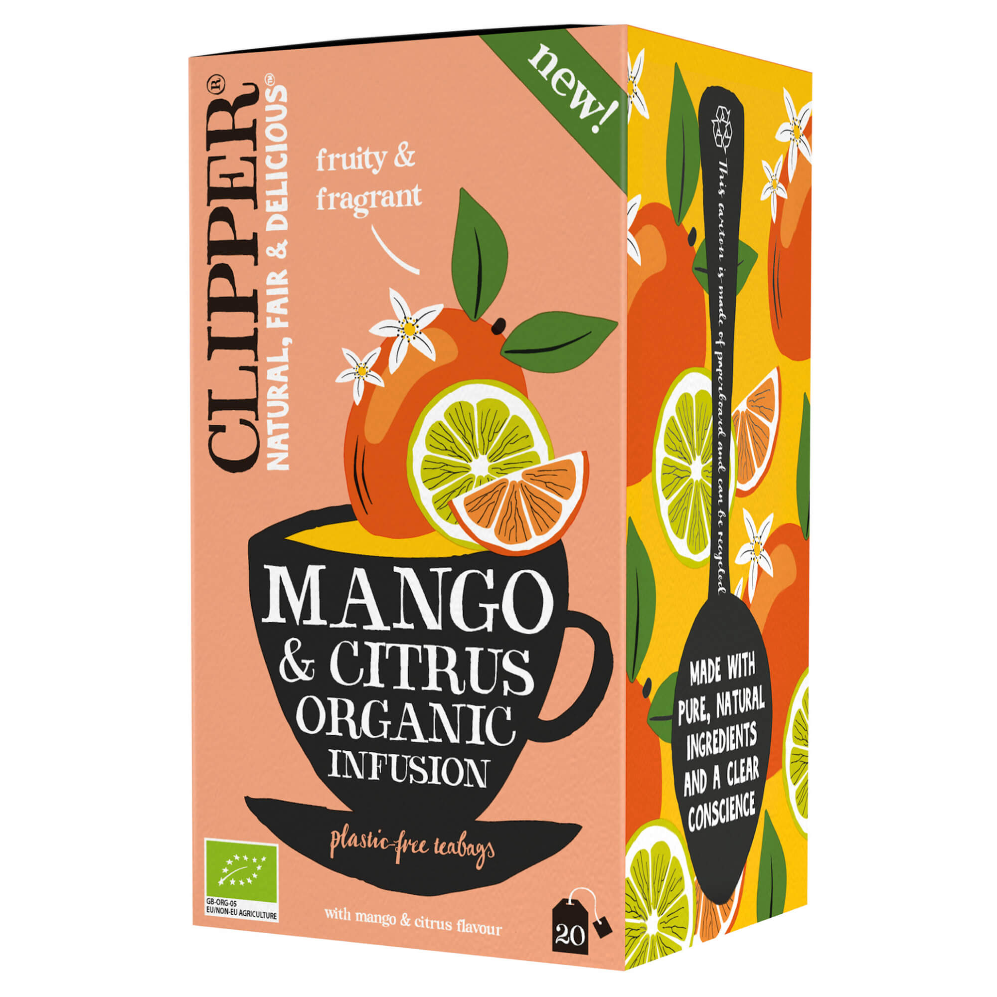 Herbata o smaku mango i owoców cytrusowych BIO (20 × 1,8 g) 36 g - Clipper