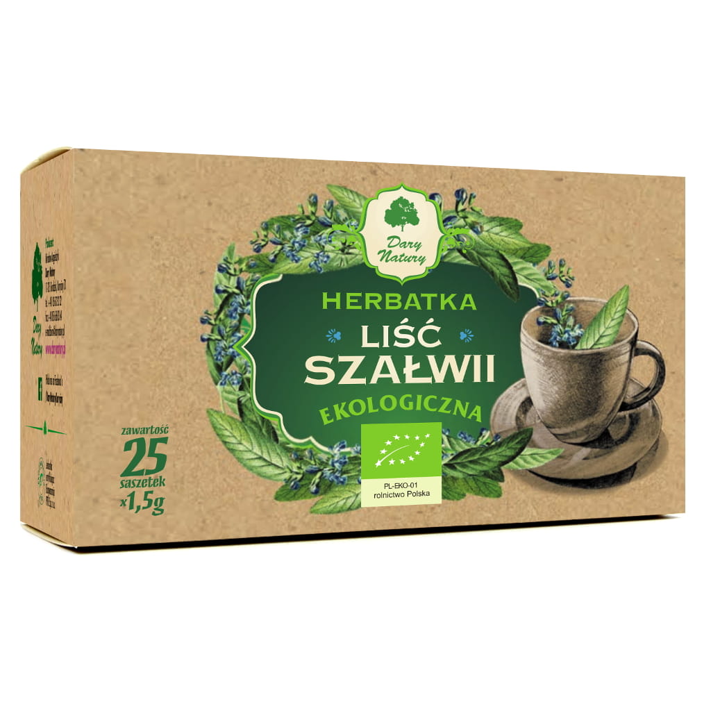 Herbata Szałwia BIO (25 × 1,5 g) 37,5 g - Dary Natury