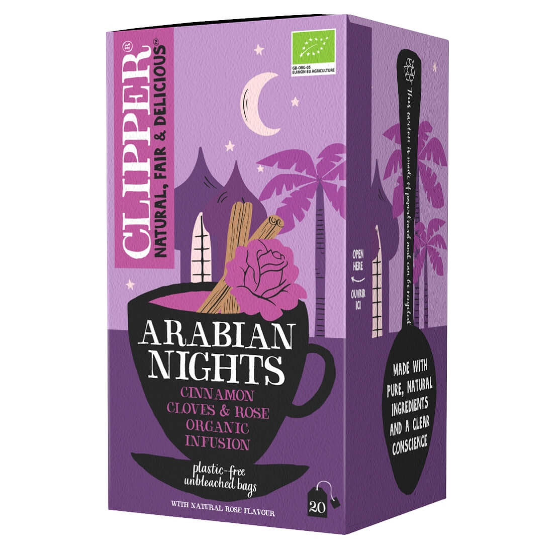 Herbata z cynamonem i goździkami o smaku róży BIO (20 × 2 g) 40 g - Clipper