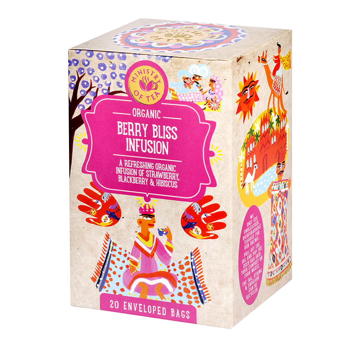 Herbata z hibiskusem o smaku truskawkowo-jagodowym (Berry Bliss Infusion) BIO (20 × 1,5 g) 30 g - Ministry of Tea