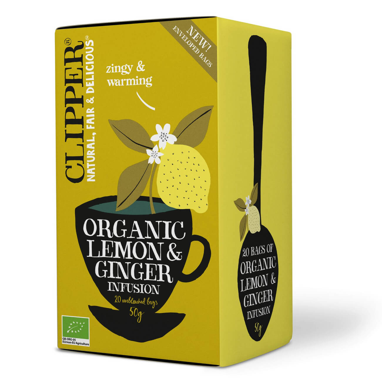 Herbata z imbirem i cytryną (Lemon & Ginger) BIO (20 × 2,5 g) 50 g - Clipper