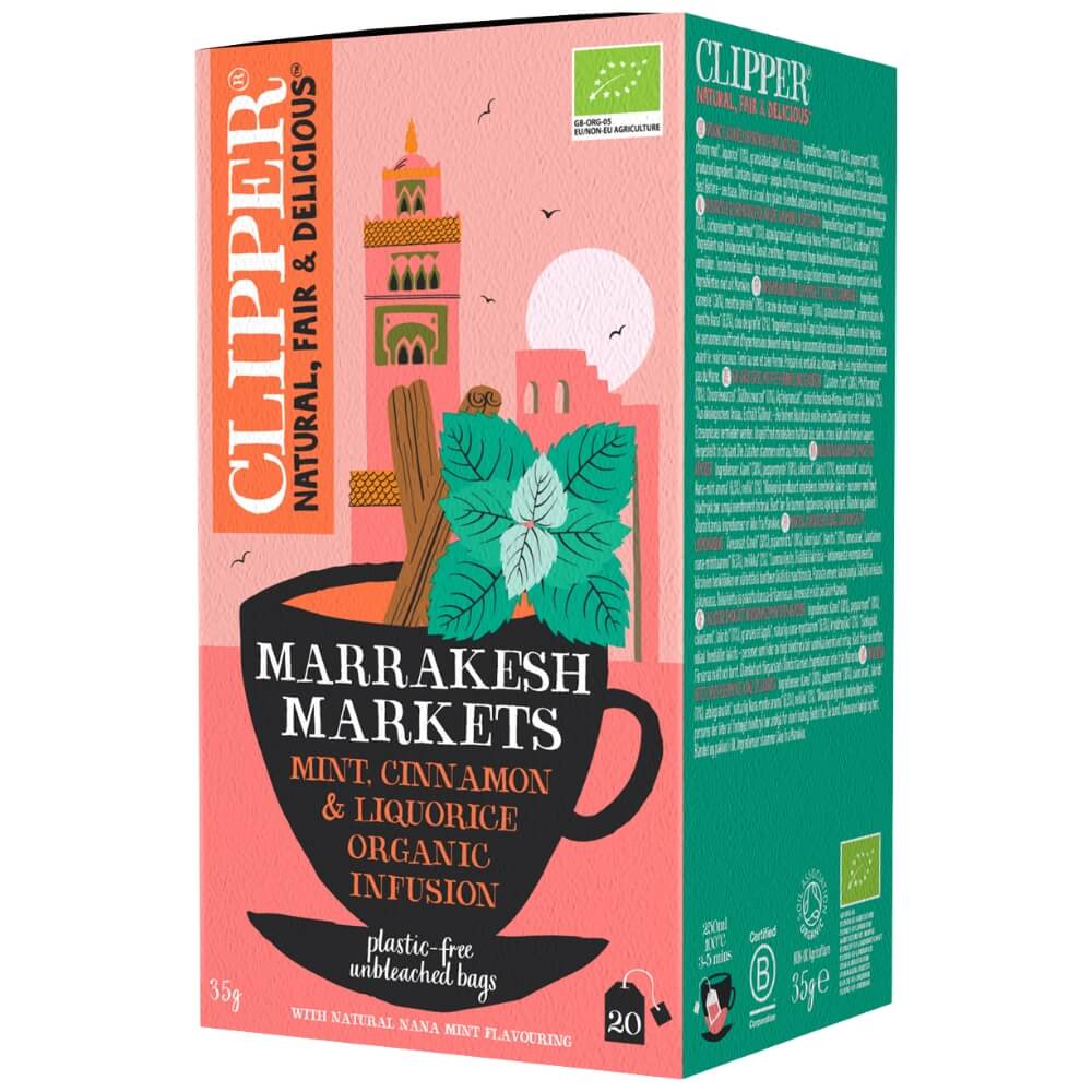 Herbatka z miętą, cynamonem i lukrecją (Marrakesh Markets) BIO (20 × 1,75 g) 35 g - Clipper