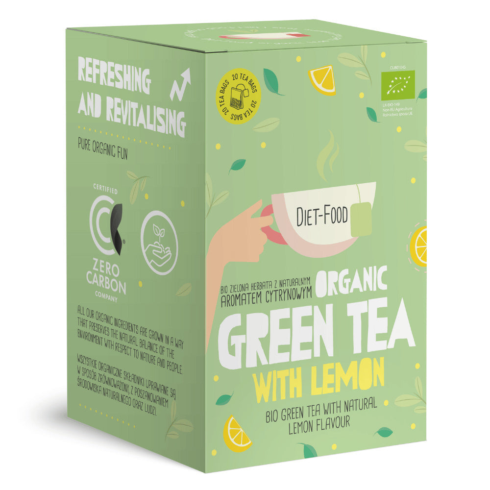 Herbata zielona o smaku cytrynowym BIO (20 x 2 g) 40 g - Diet-Food