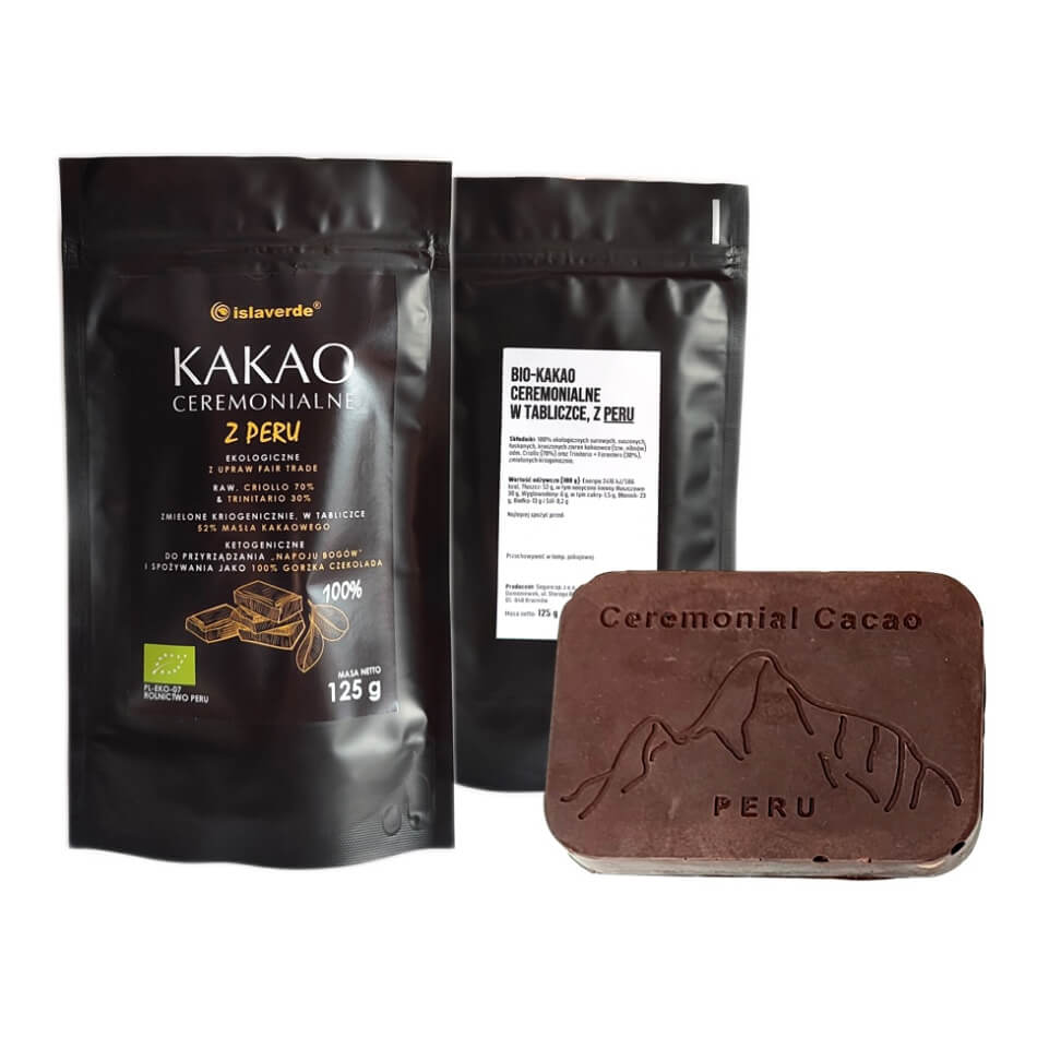 Kakao ceremonialne tabliczka BIO 125 g - Islaverde
