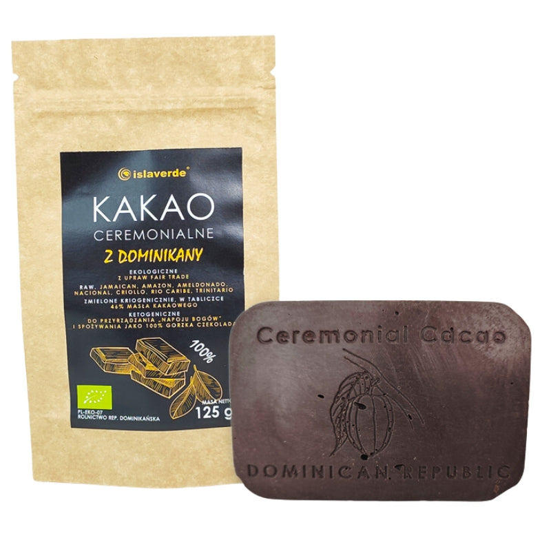 Kakao ceremonialne z Dominikany tabliczka BIO 125 g - Islaverde