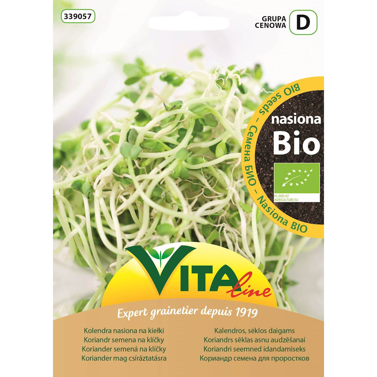 Kolendra nasiona na kiełki BIO 20 g - Vita Line