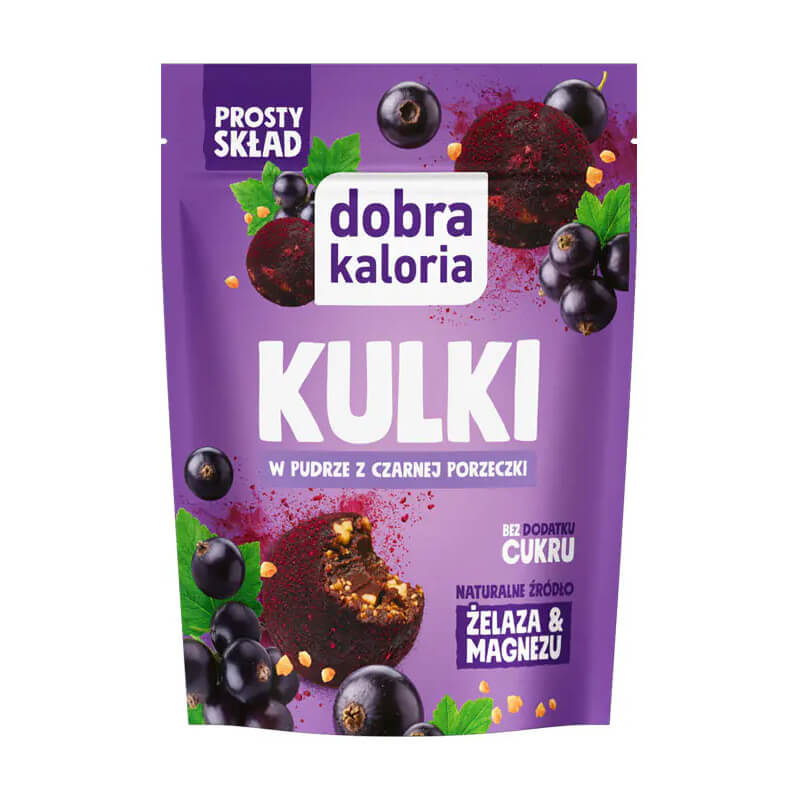 Kulki w pudrze z czarnej porzeczki 65 g - Dobra Kaloria