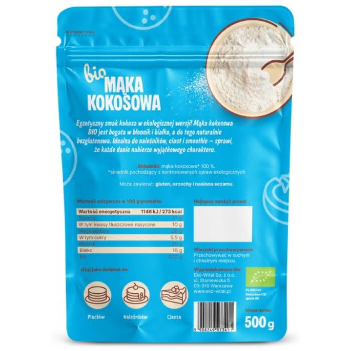 Mąka kokosowa BIO 500 g - EkoWital