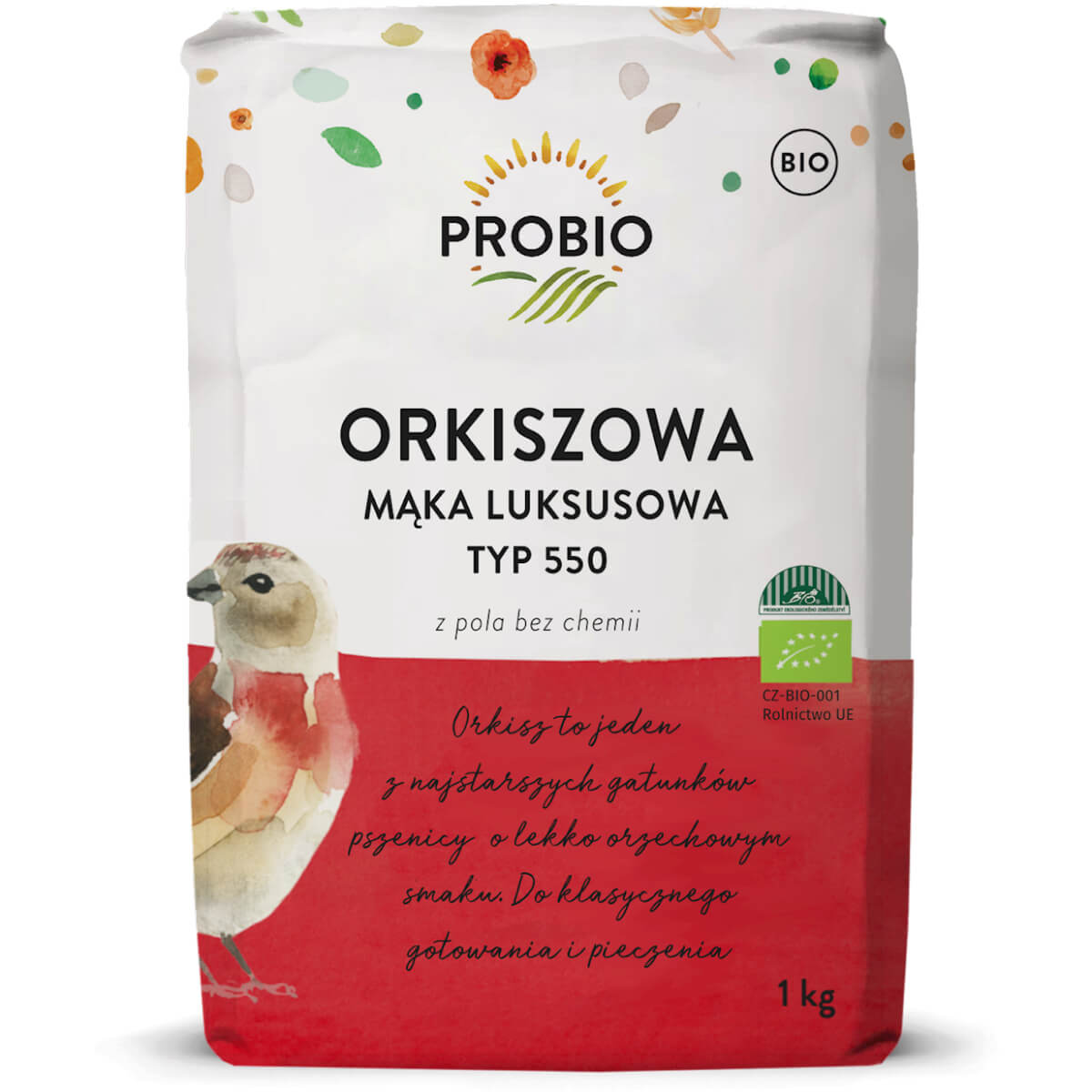 Mąka orkiszowa biała luksusowa typ 550 BIO 1 kg - PROBIO