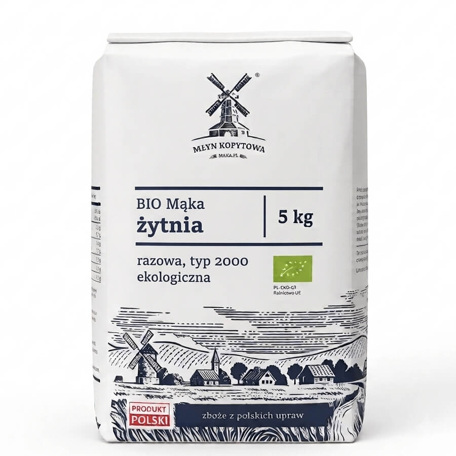 Mąka żytnia razowa typ 2000 BIO 5 kg - Młyn Kopytowa