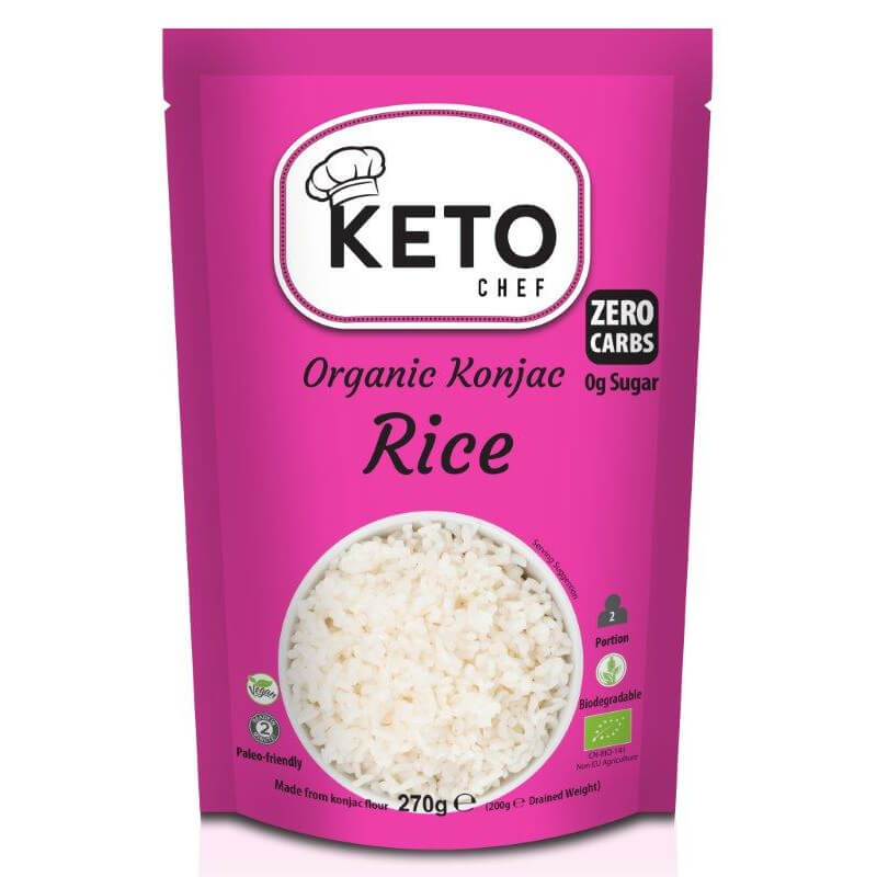 Makaron konjac noodle w kształcie ryżu BIO 270 g - Keto Chef