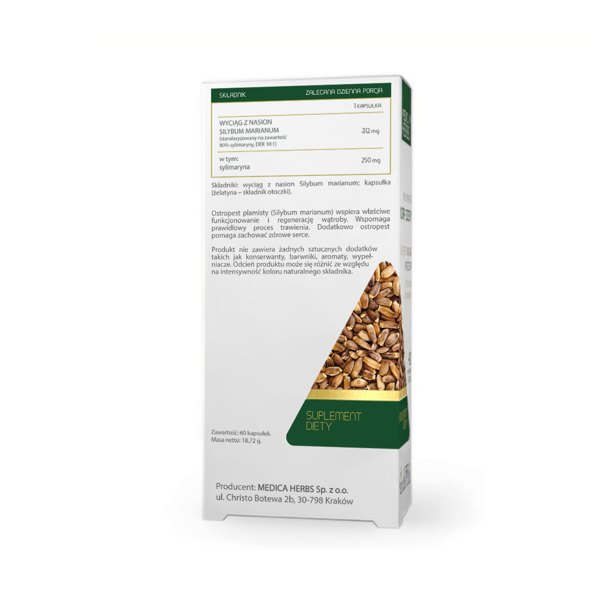 Ostropest 312 mg 60 kapsułek - Medica Herbs