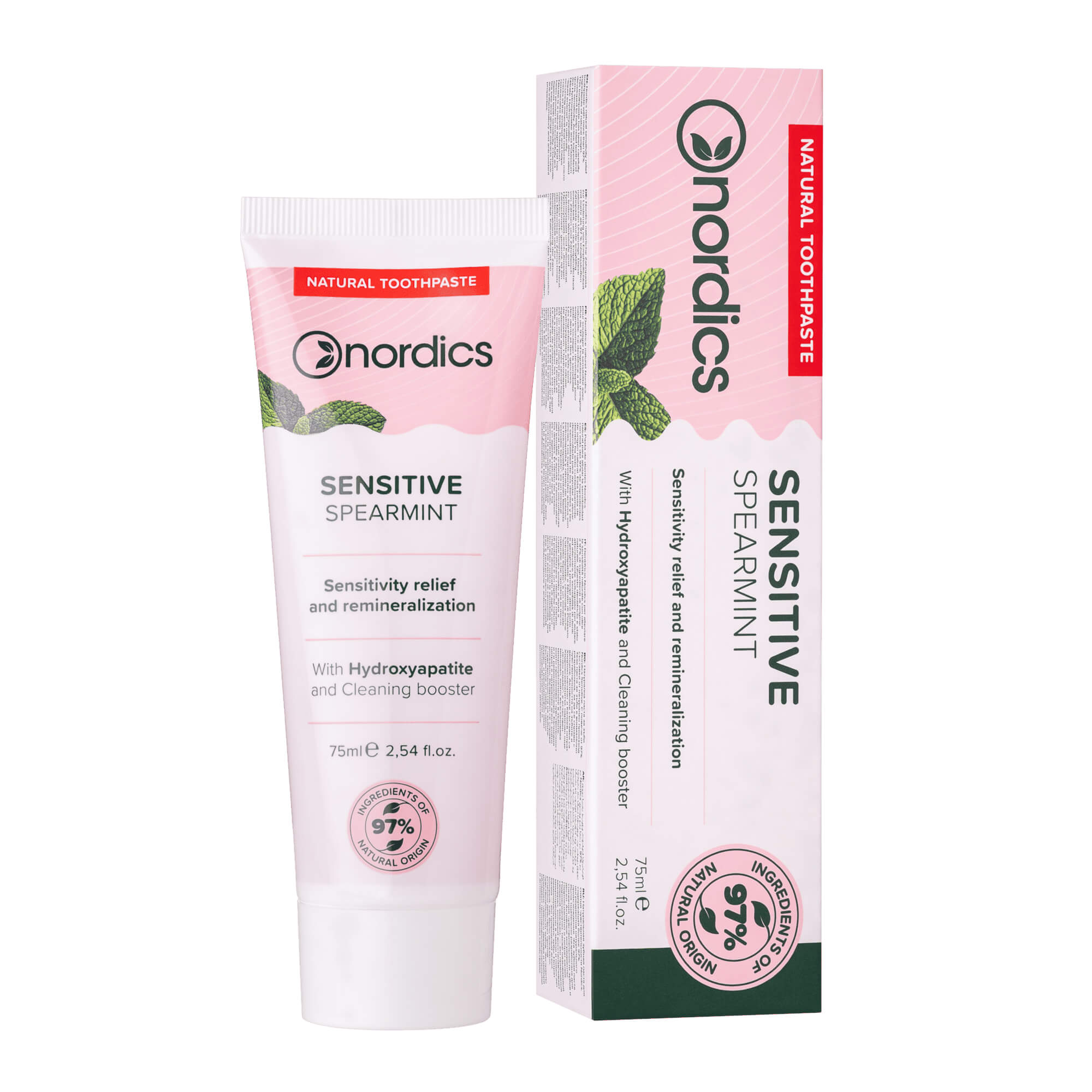 Pasta do zębów remineralizująca Sensitive z płynnym szkliwem 75 ml - Nordics