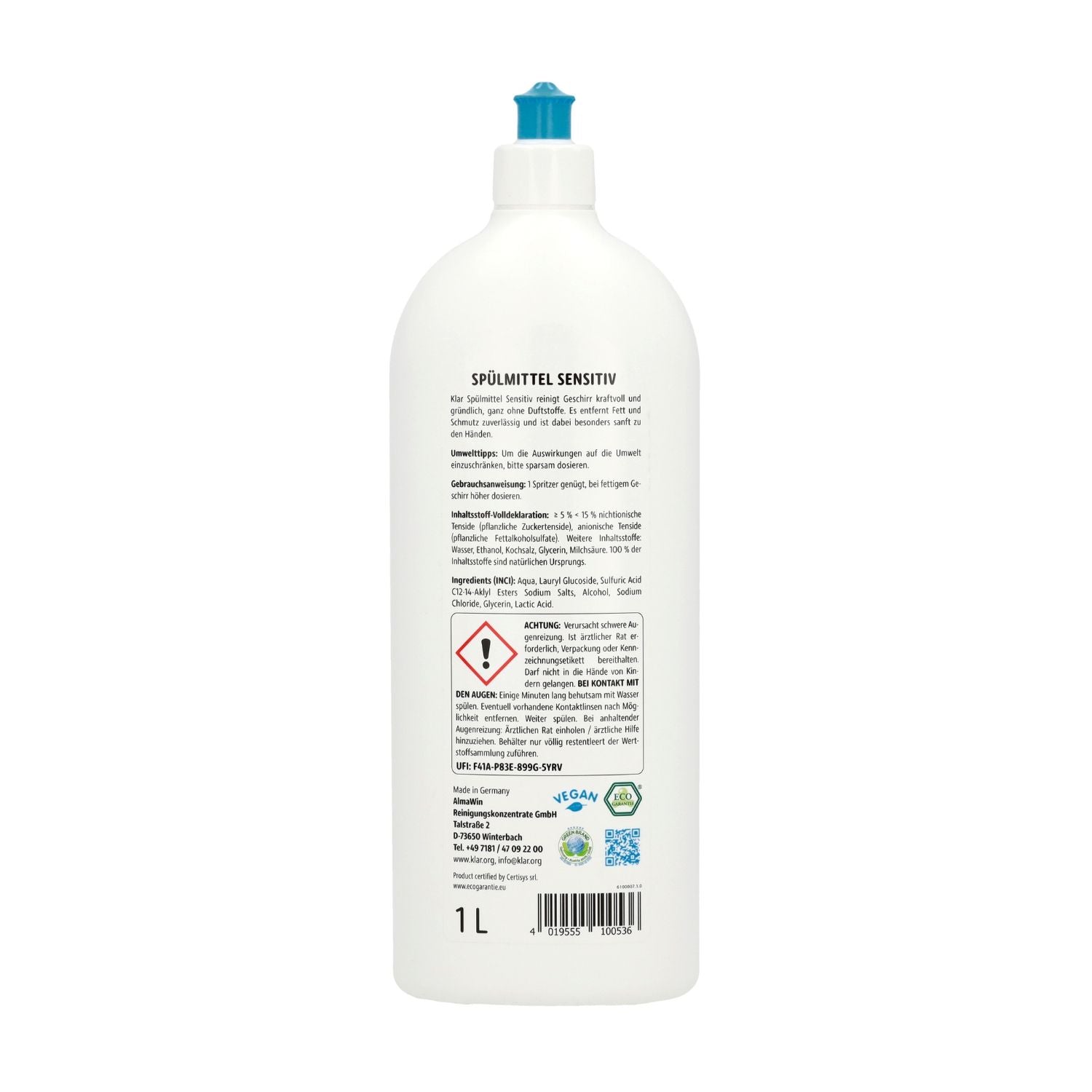 Płyn do mycia naczyń sensitive ECO 1 L - Klar