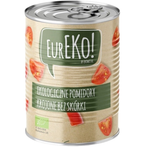 Pomidory krojone bez skórki BIO 400 g - Eureko