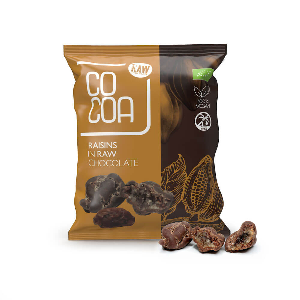 Rodzynki w surowej czekoladzie BIO 70 g - Cocoa