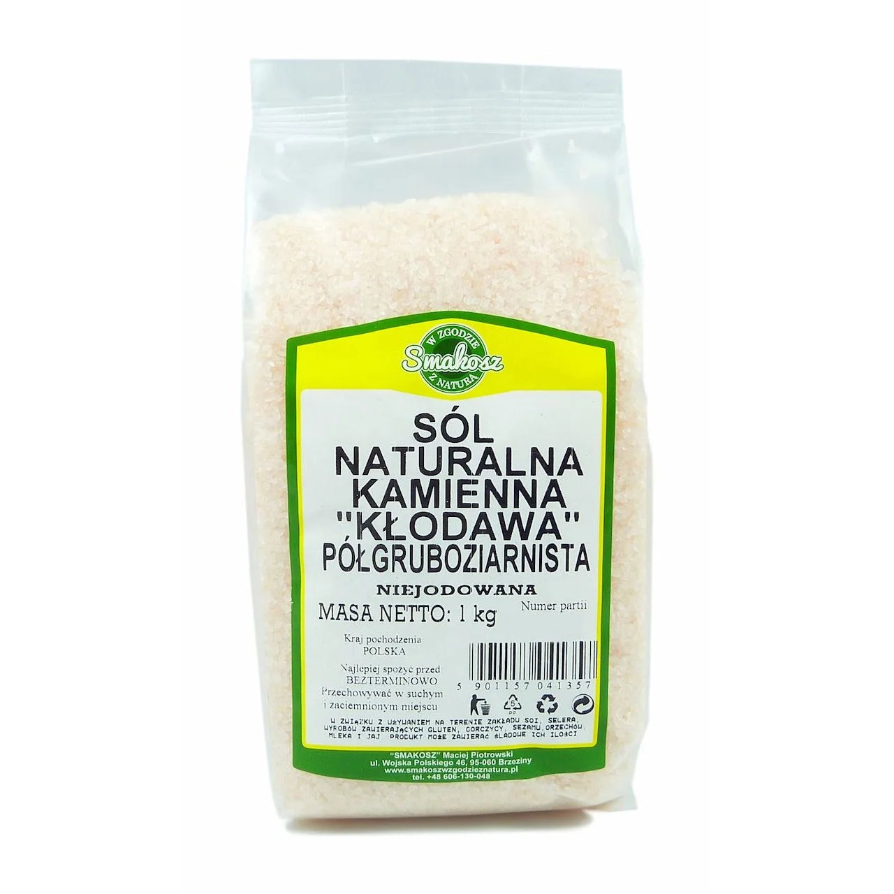 Sól kamienna Kłodawska niejodowana półgruboziarnista 1 kg - Smakosz