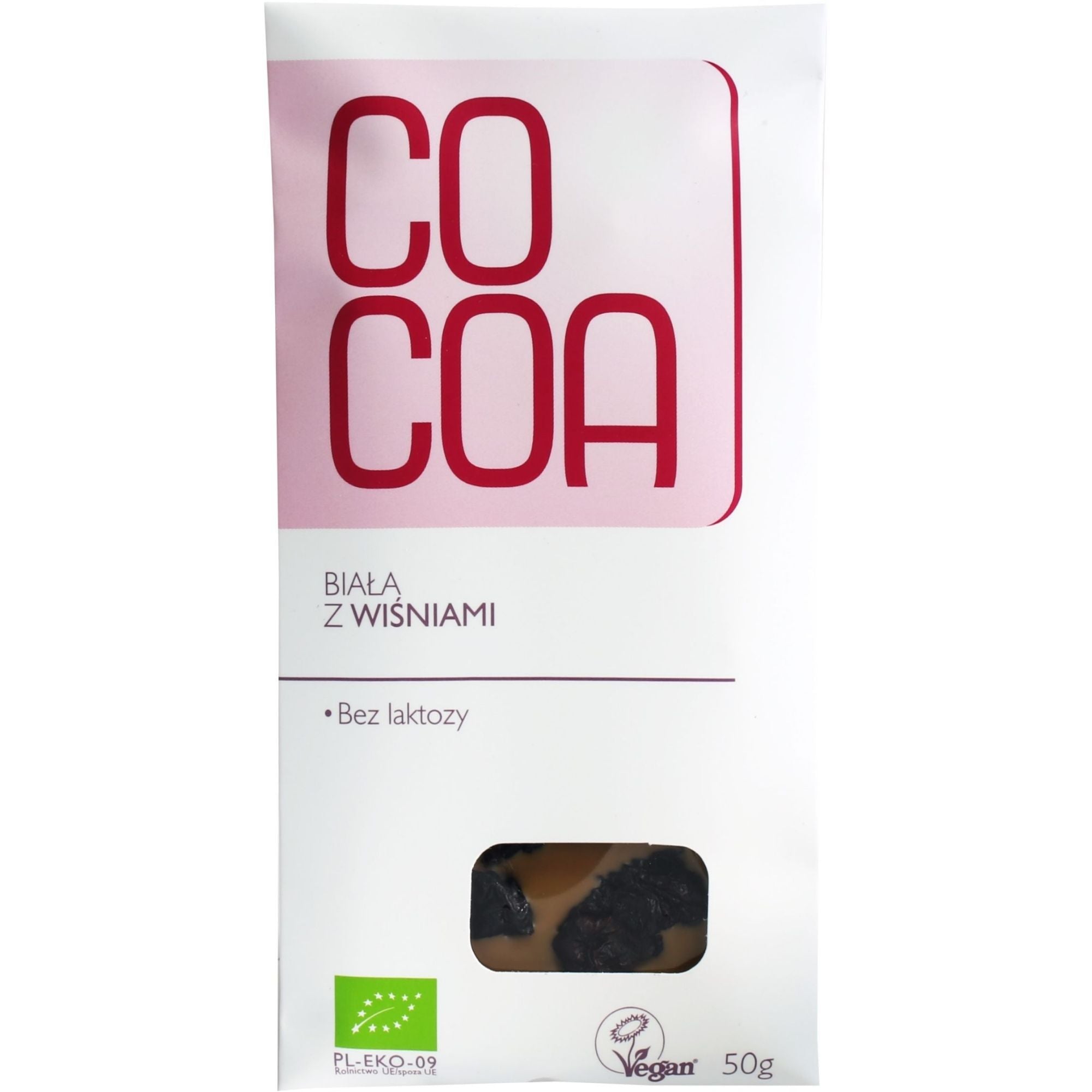 Czekolada biała z wiśniami BIO 50 g - Cocoa