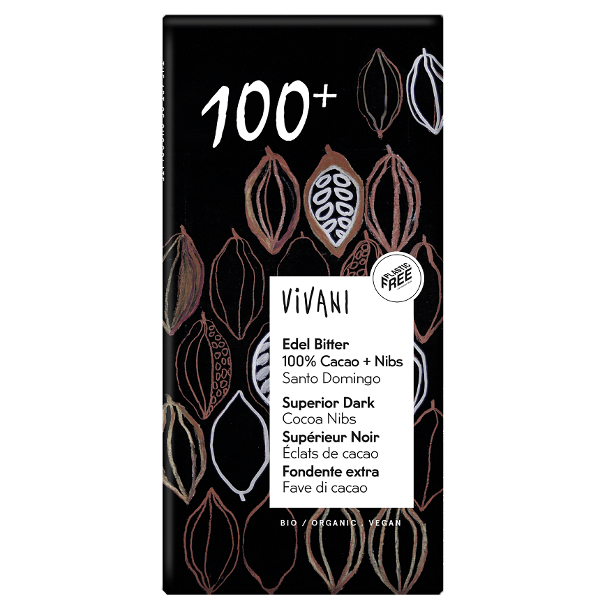 Czekolada gorzka 100% kakao BIO 80 g - Vivani