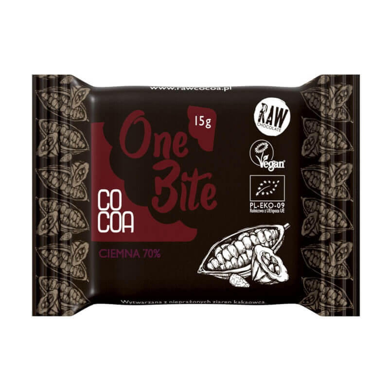 Czekolada gorzka surowa 70% One Bite BIO 15 g - Cocoa