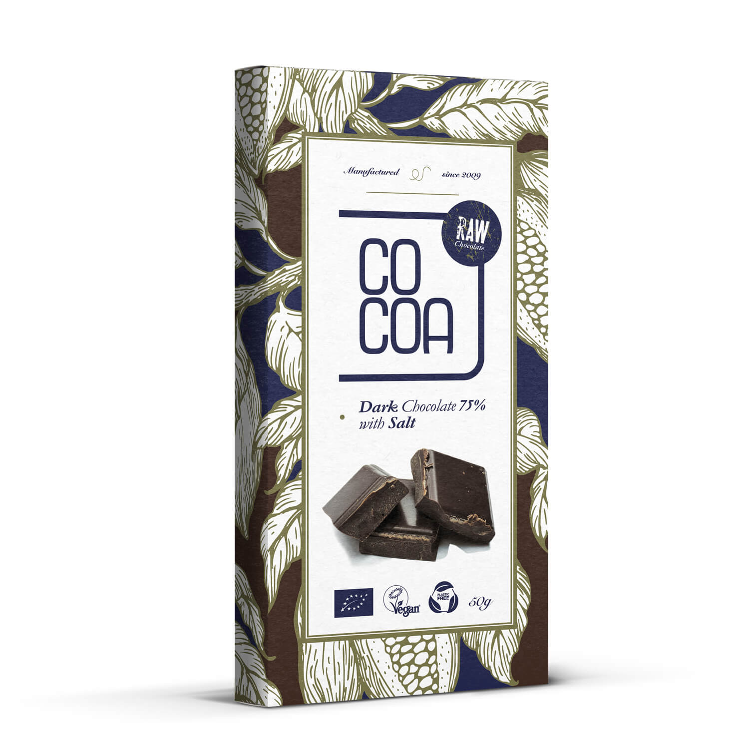 Czekolada ciemna surowa 75% z solą BIO 50 g - Cocoa