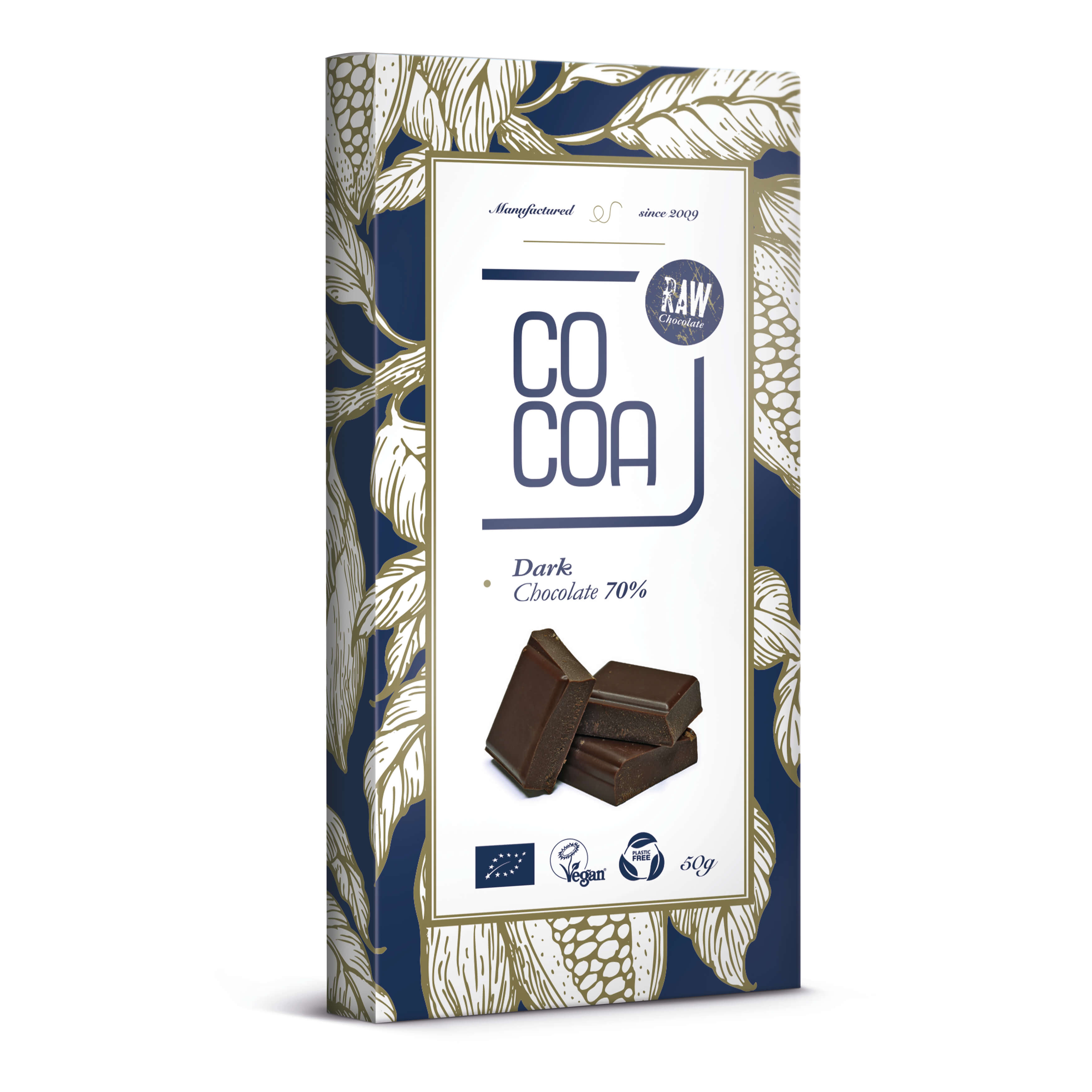 Czekolada gorzka surowa 70% klasyczna BIO 50 g - Cocoa