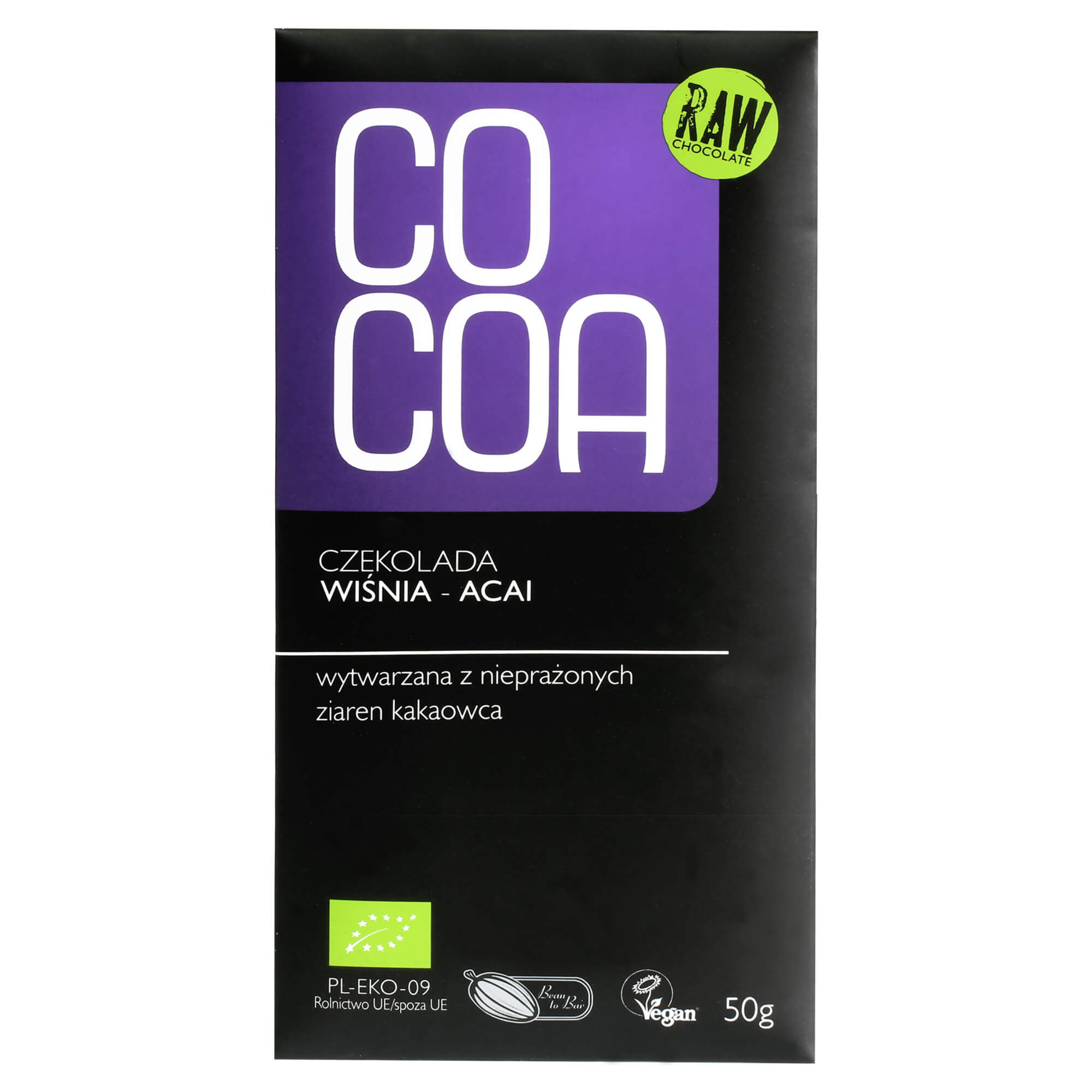 Czekolada surowa wiśnia i acai BIO 50 g - Cocoa