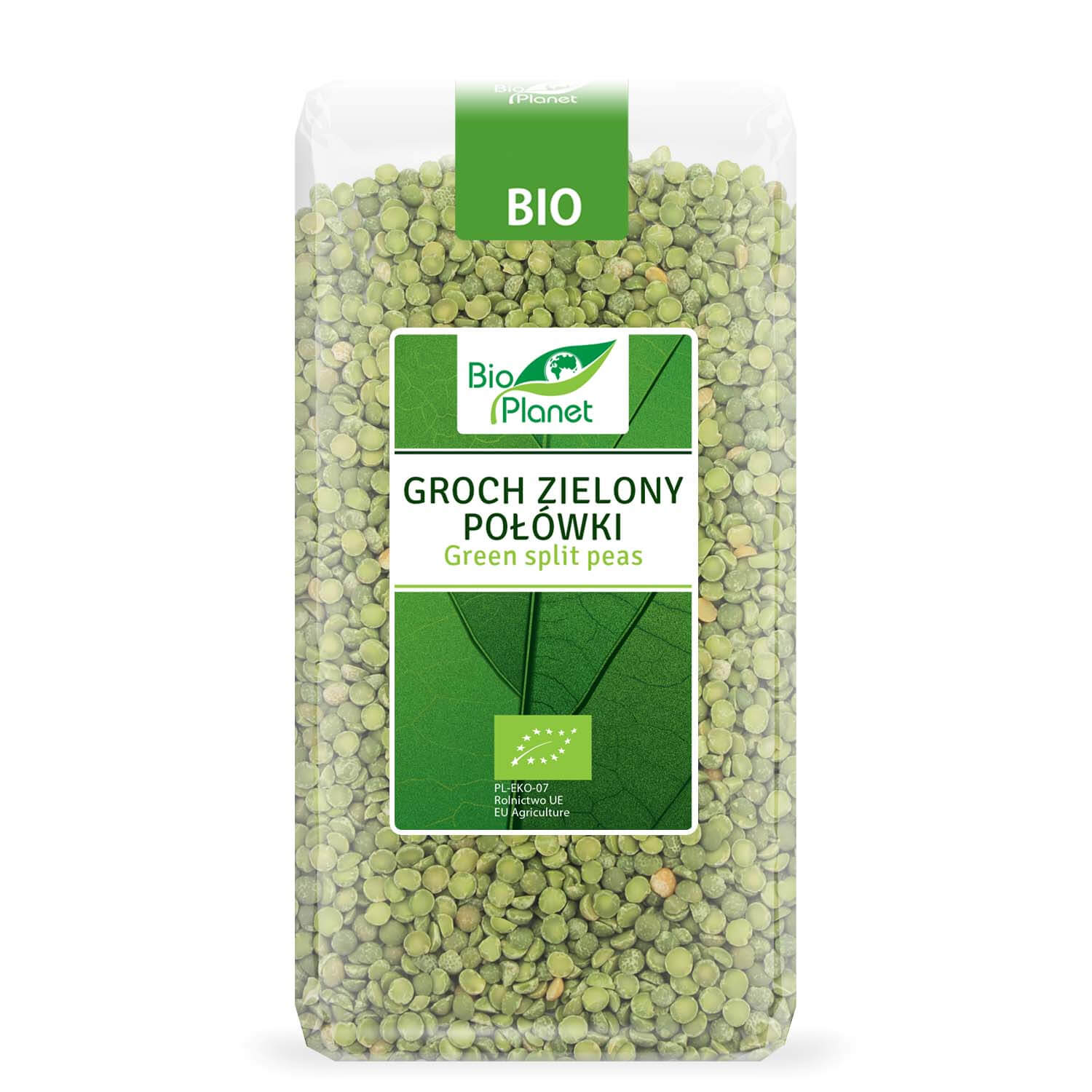 Groch zielony połówki BIO 500 g - Bio Planet