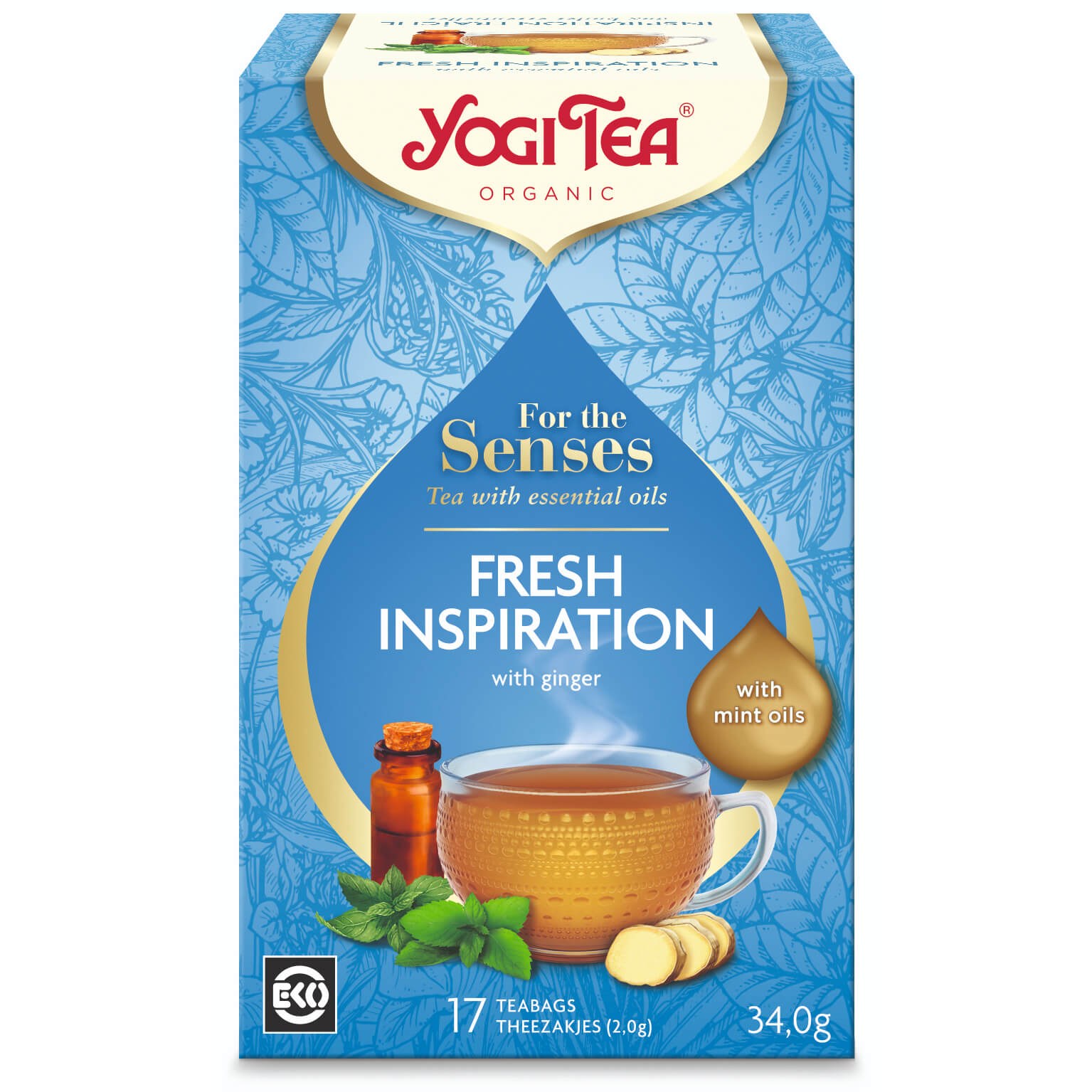 Herbata dla zmysłów Świeżość BIO (17 × 2 g) 34 g - Yogi Tea