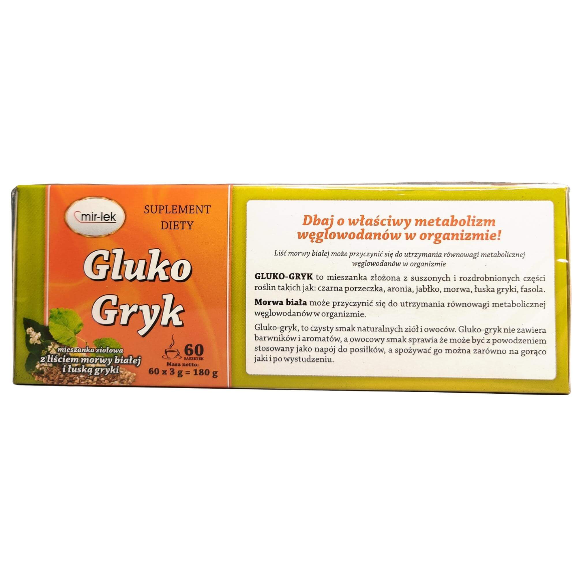 Herbata Gluko Gryk fix (60 x 3 g) 180 g - Mir-lek