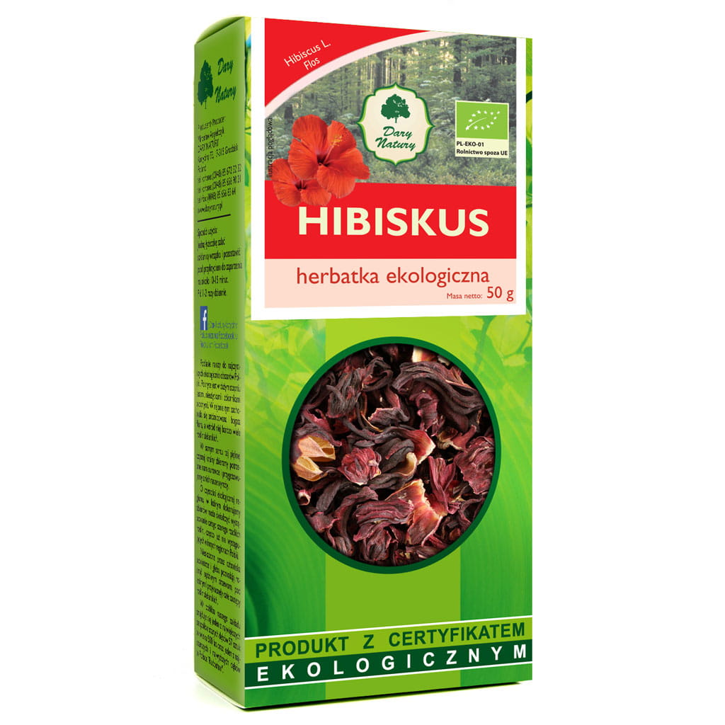 Herbata Hibiskus BIO 50 g - Dary Natury