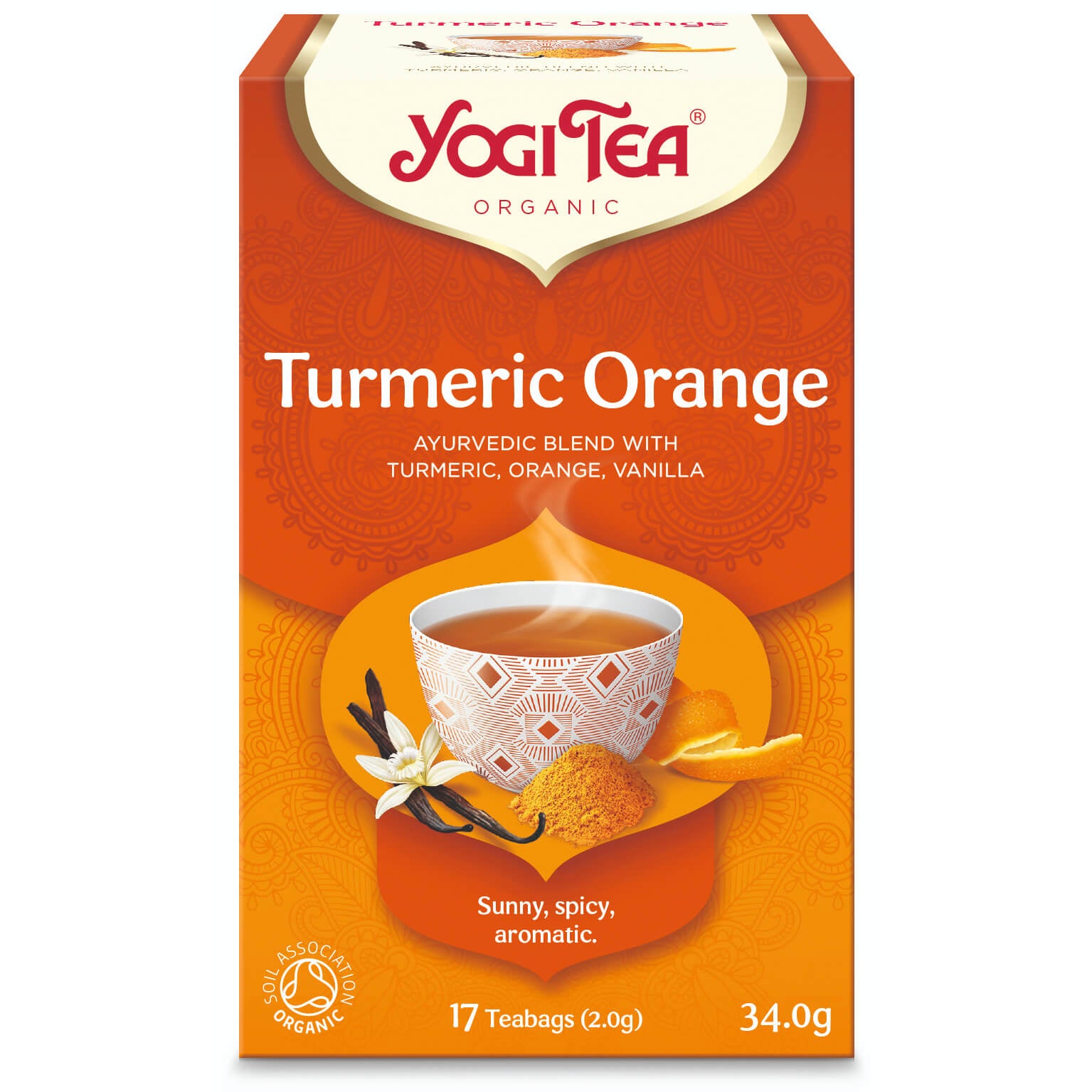 Herbata Kurkuma i Pomarańcza (Tumeric Orange) BIO (17 × 2 g) 34 g - Yogi Tea
