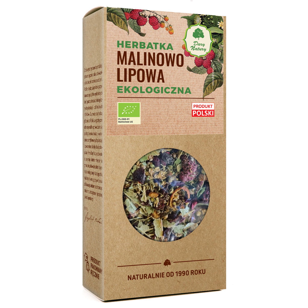 Herbata Malinowo-Lipowa BIO 80 g - Dary Natury