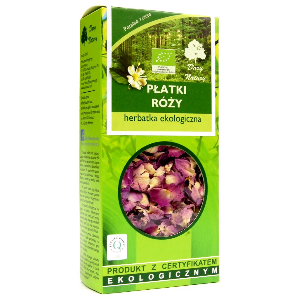 Herbata Płatki Róży BIO 20 g - Dary Natury